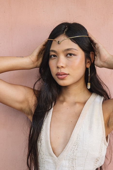 Headpiece quartzo fumê