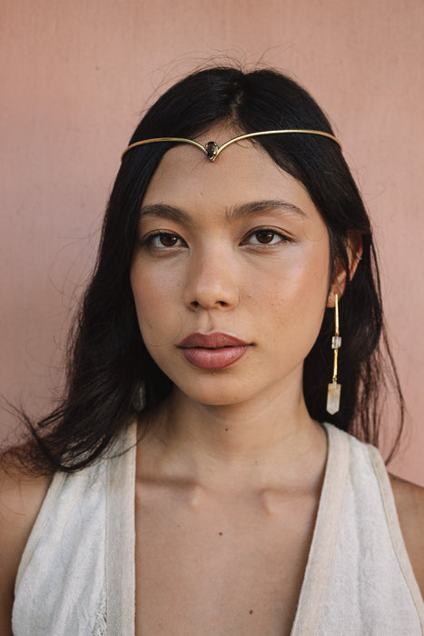 Headpiece quartzo fumê