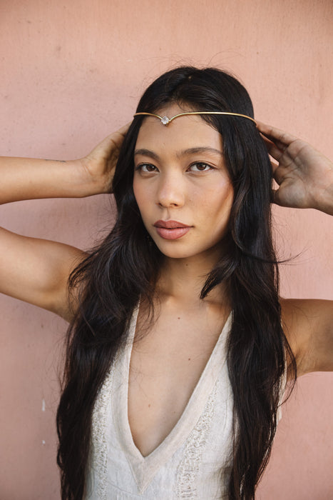 Headpiece Quartzo Rosa
