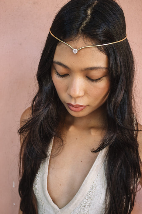 Headpiece Quartzo Rosa