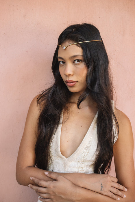 Headpiece Quartzo Rosa