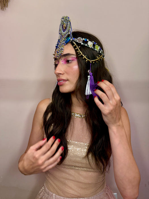 Headpiece Pavão de Krishna