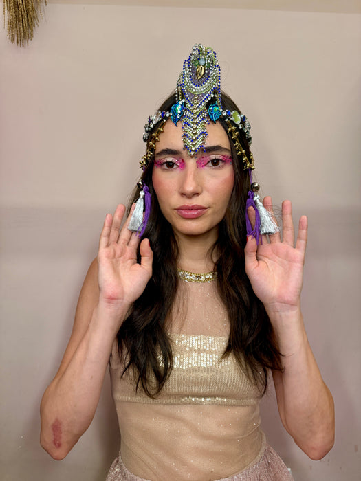 Headpiece Pavão de Krishna